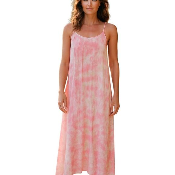 DAISY ISLAND Pink TIE-DYE SUMMER DRESS WOMENS XL NEW WITH TAGS - Picture 1 of 6